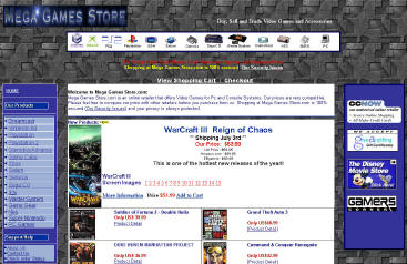 Mega Games Store website